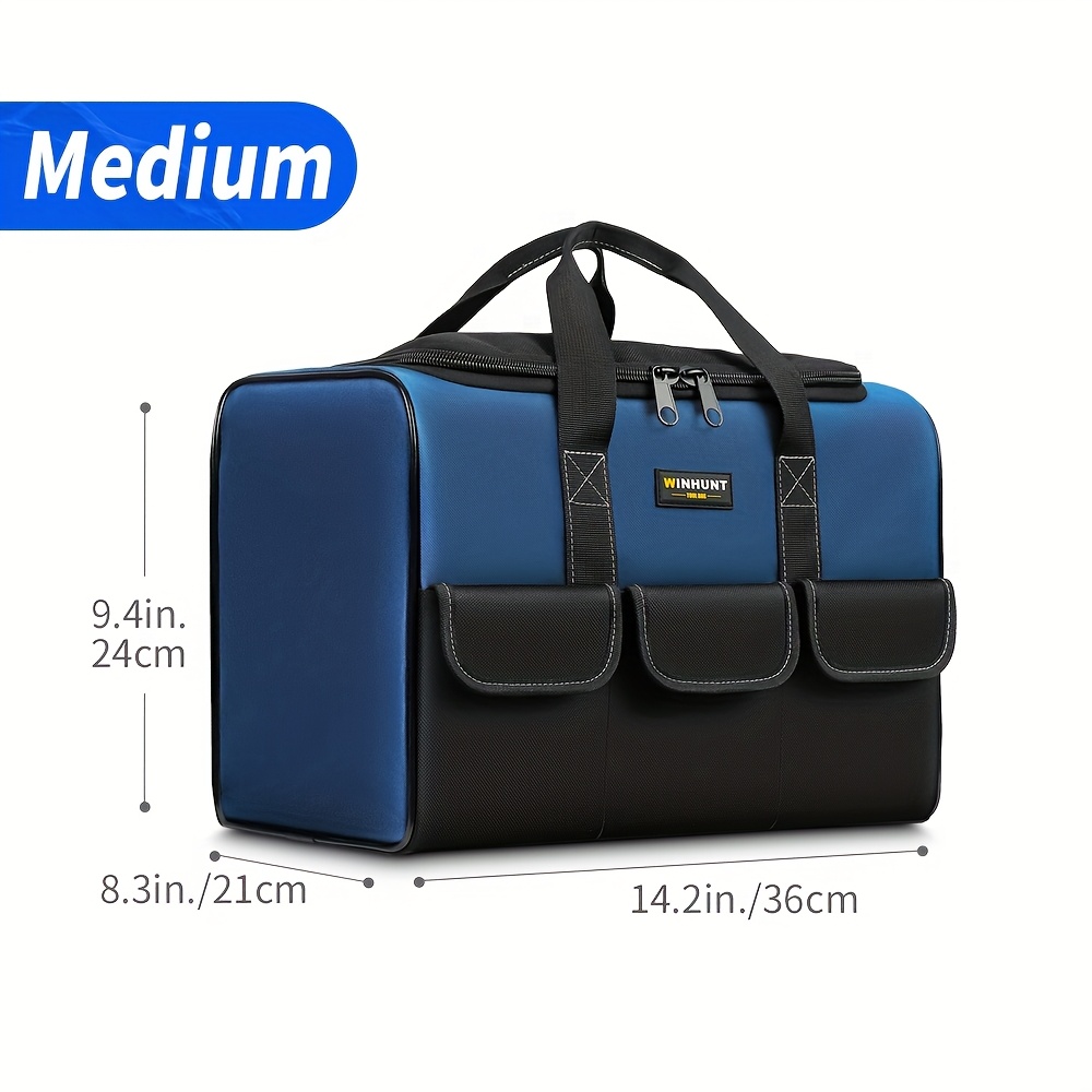 Heavy Duty Tool Bag with Wide Mouth Durable Multi-Pocket Organizer for  Men, Mixed Colors, No Portable Tool Carrier for Ca