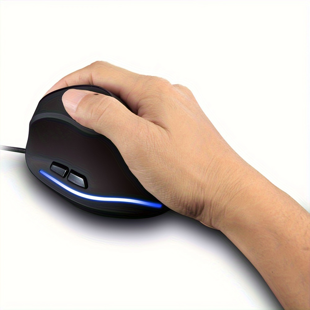 Wired Vertical Ergonomic Mouse Featuring 4 Adjustable DPI Settings, Reaching Up to 3200 DPI, Equipped with 6 Buttons And LED Optical Technology, Suitable for Desktops, Macs, Pcs, Laptops, And Gaming, Model ZELOTES T-20
