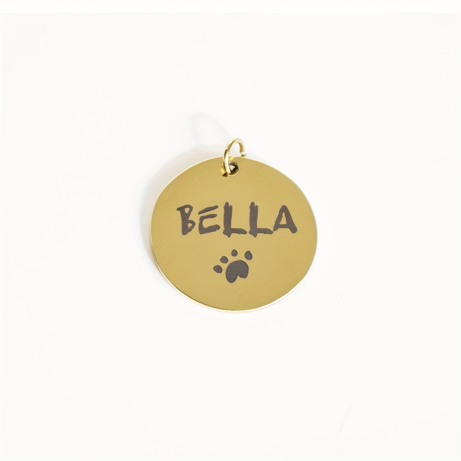 TEMU Stainless Steel Round Anti-lost Pet Tag For Dogs And Cats - With Flower/moon/paw Pattern