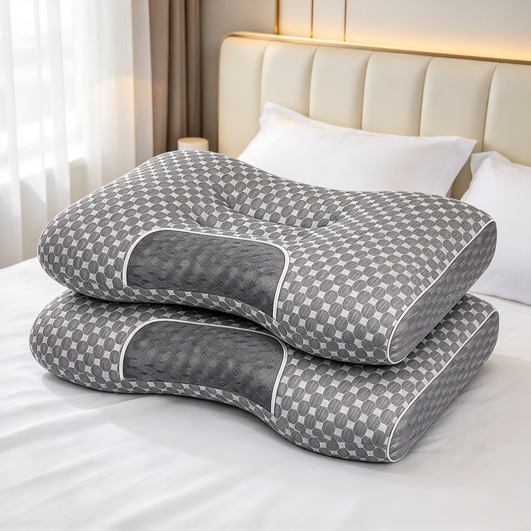 TEMU 1 / 2 unidades Almohada para el Cuello, Almohada de Soporte para el Cuello para Dormir, Ideal para Duermen de , y Abajo, Profundo, Descanso Toda