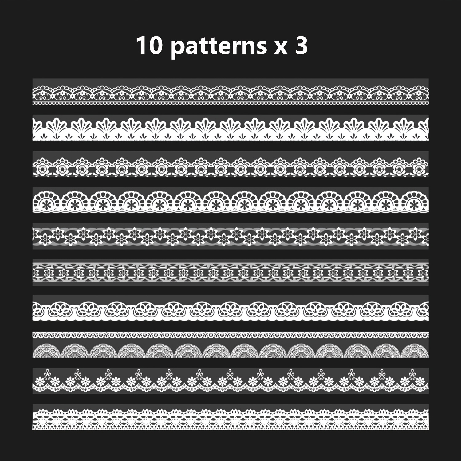 Image of 30pcs/1pc, Retro Floral White Lace Sticker Hand Account Diy Decoration Scrapbooking Photo Album Craft, Junk Journal Decor Supplies, Diy Junk Journal Decoration Label Stickers