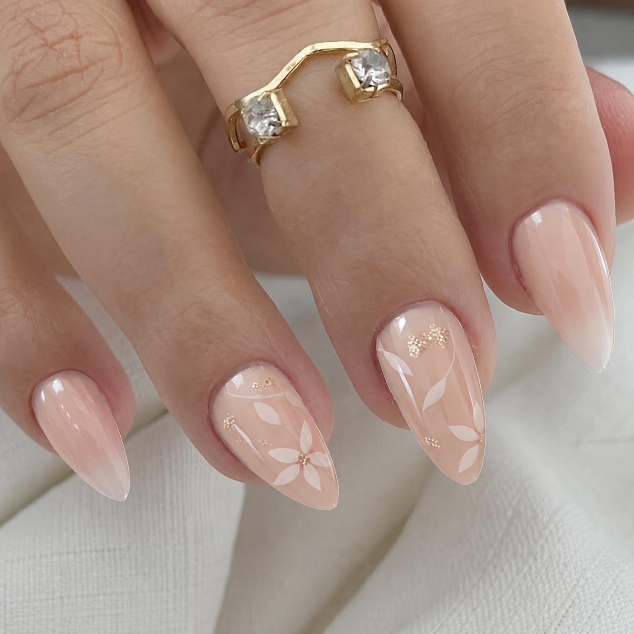 TEMU Upgrade Your Style 24pcs Short Oval Nail Art Appliqués Elegant Country False Nails Extendable Removable Nail Tips With Jelly Glue 1pc Nail File