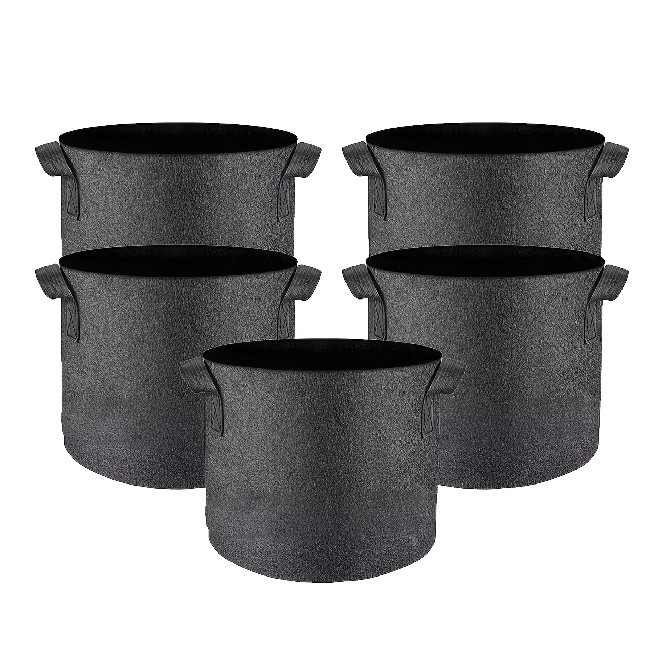 

5pcs Heavy Duty 5 Gallon Grow Bags - Thickened Nonwoven Fabric Pots With Handles For Drainage & Durability