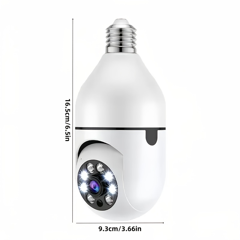 1/2pcs Smart WiFi Bulb /Outdoor, 1440P HD 360° Panoramic Surveillance, Motion Detection Alarm with Two-Way Talk, Night Vision, - Plug & Play Bulb for Home/Hospital/Store Monitoring (App-Control