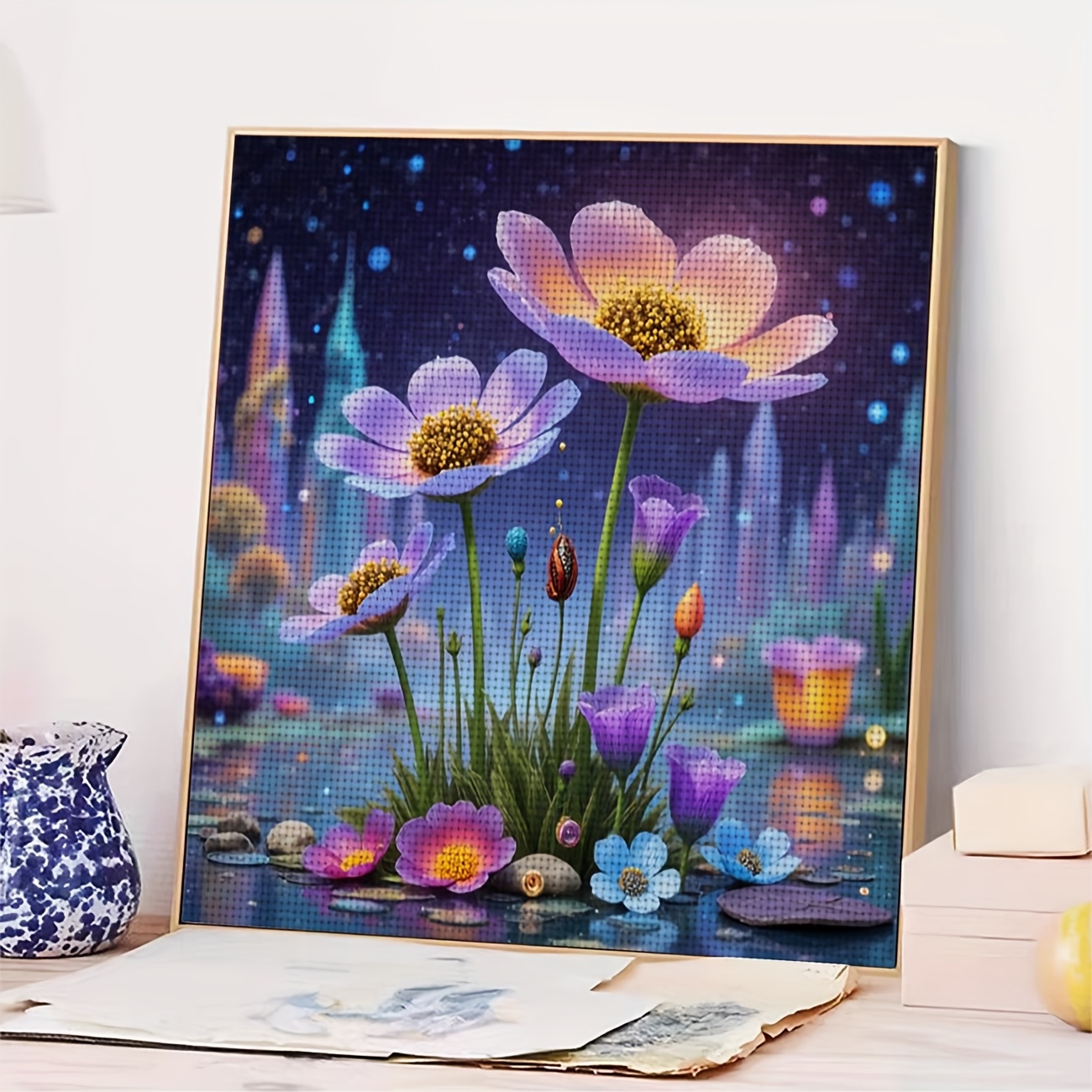 Cross Stitch Kit, Dream Floral Cluster Pattern for Beginners