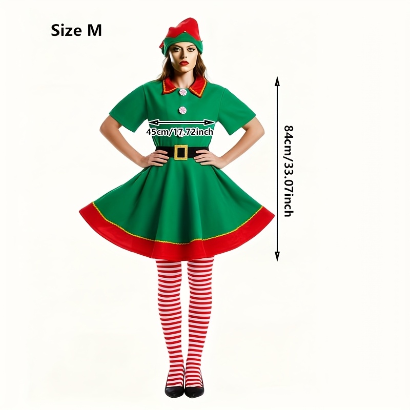 Déguisement Noël Femme De Lutin Costume Noel Tenue Vert Robe