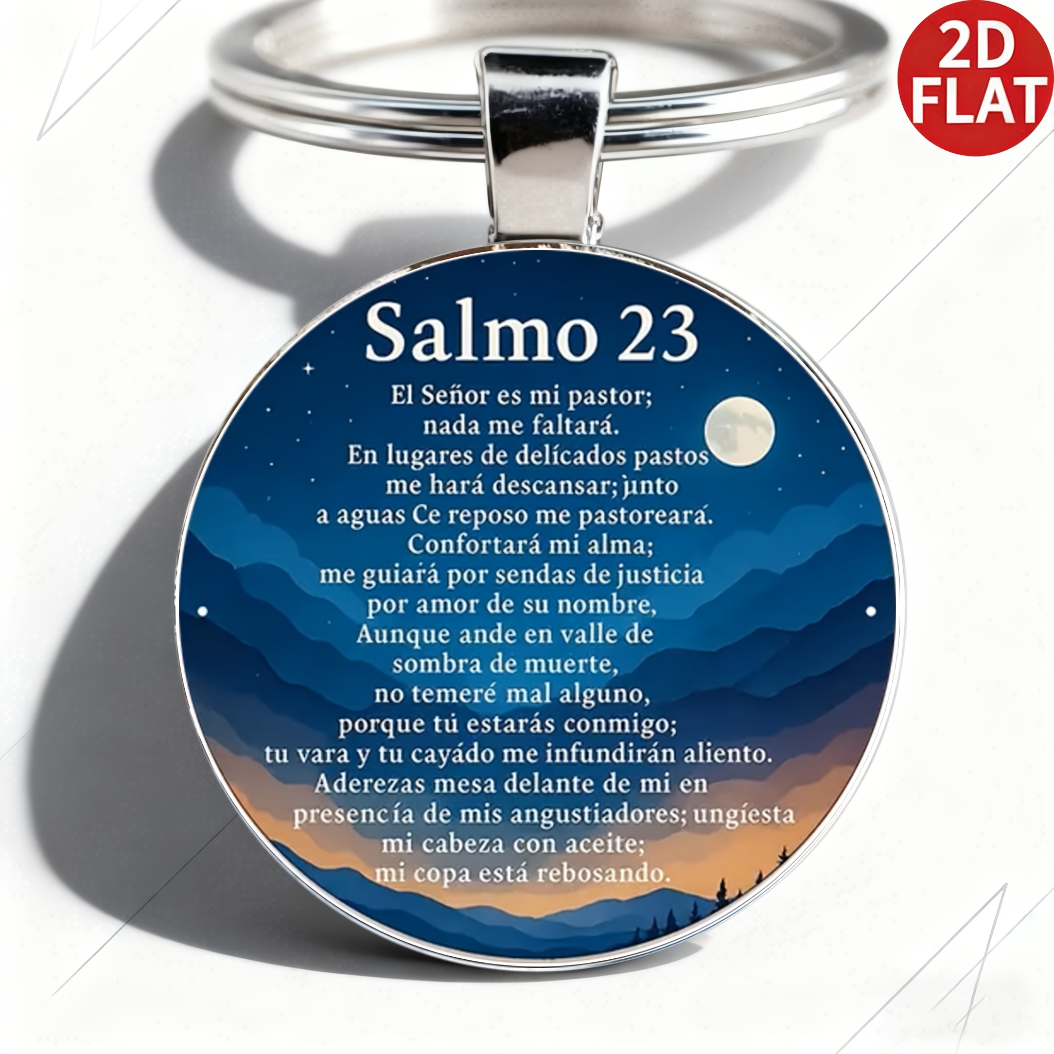TEMU Llavero de aleación de con 2D de 1 pieza, en español del Salmo 23 - Accesorio para coche, llavero de moda, regalo para hombres, , - Regalo para