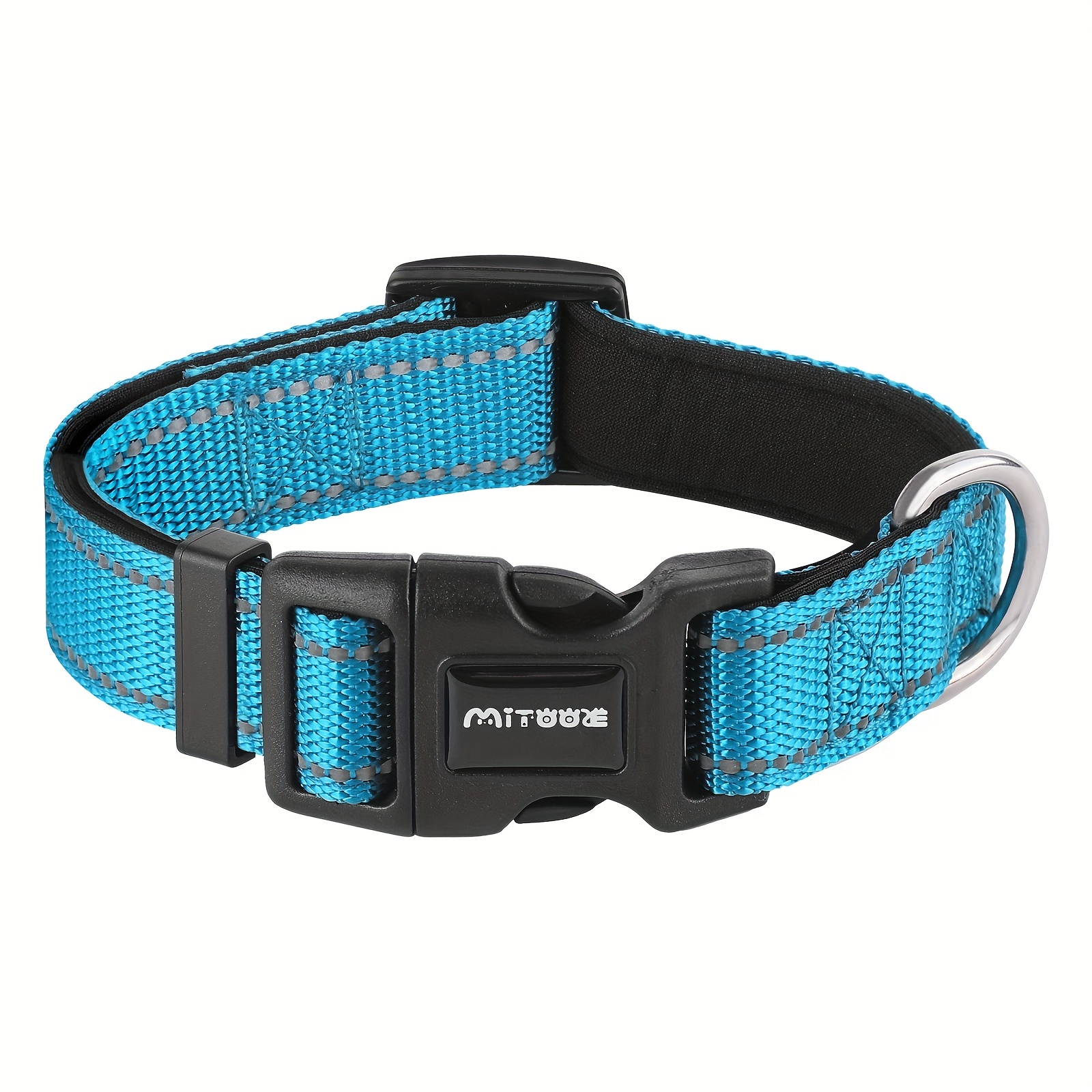 TEMU Reflecterende Neopreen Hondenhalsband met Comfortabele Vulling - Verstelbaar, Elastische Pasvorm voor Middelgrote tot - Ideaal voor Training &