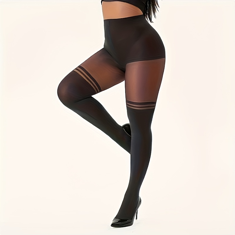 Spring, Autumn, -waist Women's Black Sexy Pantyhose - High Elasticity Solid Color, Fabric, Machine Washable