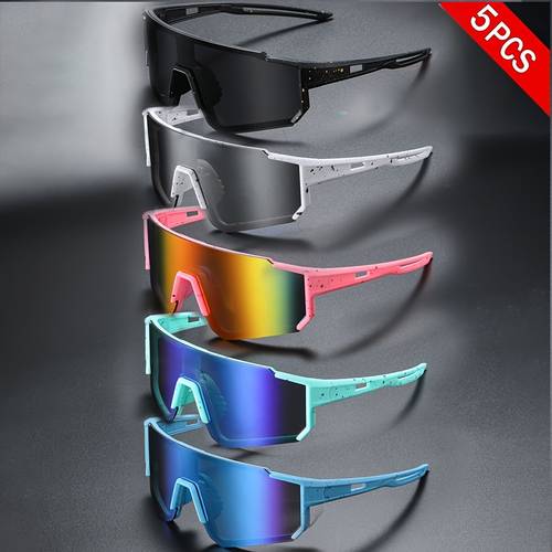5-er pack modische übergroße dünne rahmen modebrillen unisex - futuristisches design