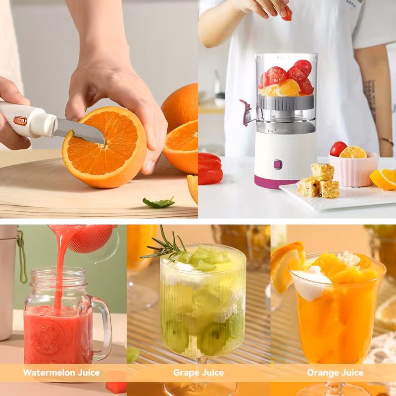 charging multi function juicer juice household fully automatic small portable fresh orange juice orange pink purple Product details 1