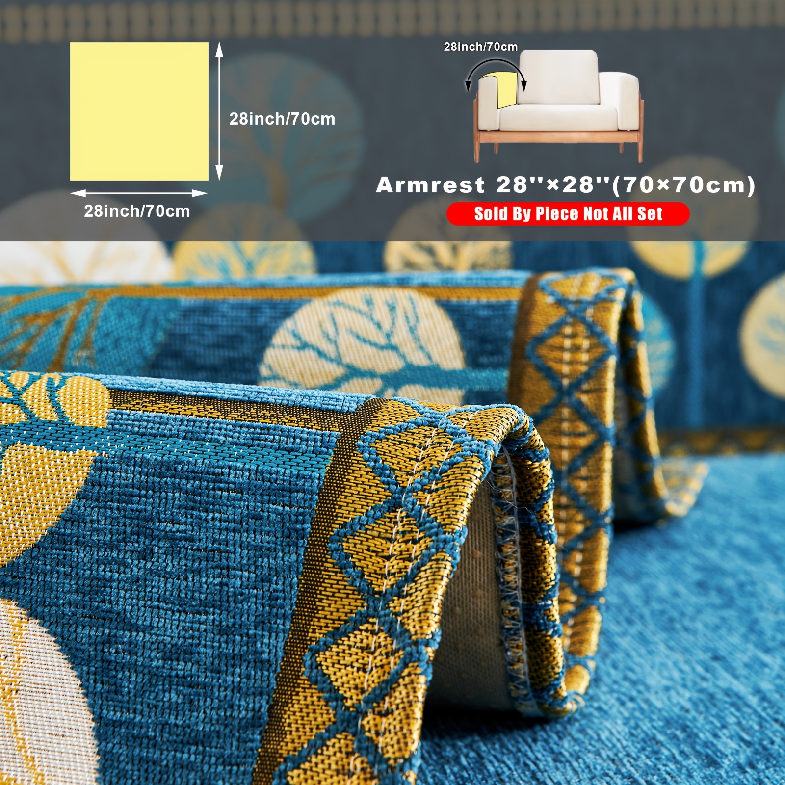 TEMU 1pc Bohemian Chenille Sofa Slipcover/pillowcase, Non-slip Sofa Covers, Washable Couch Covers, Sofa Pet Protector, Sofa Seat Cover, Sofa