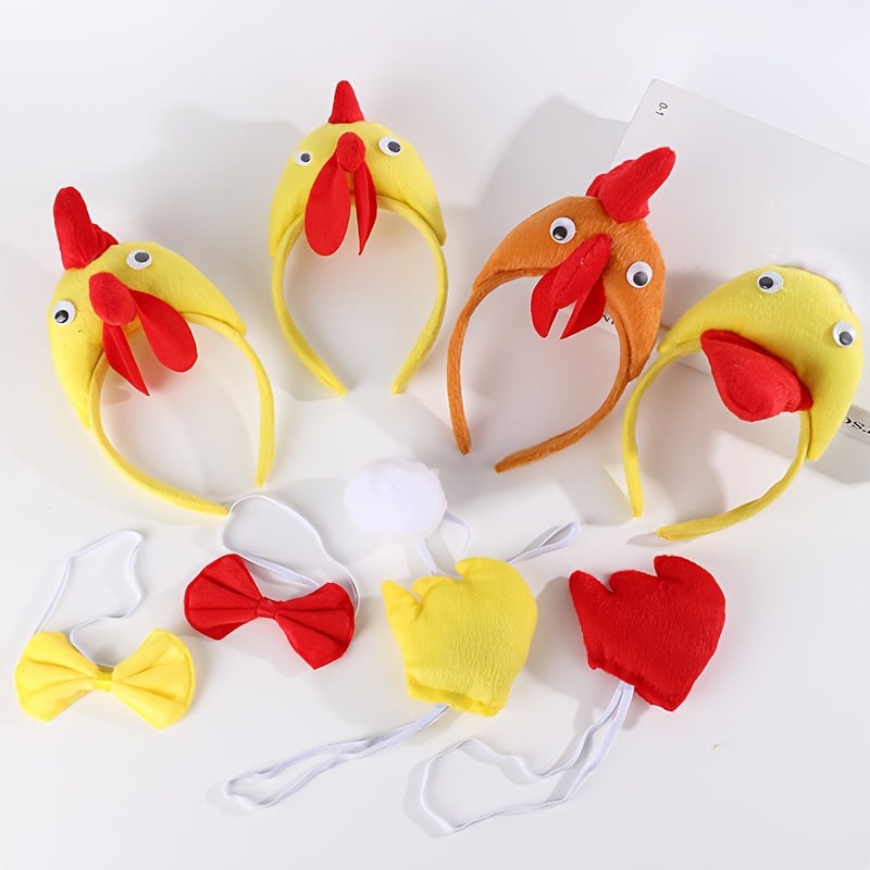 

Adorable Chick & Duck Cartoon Headbands - Cute Animal-themed Hair Accessories For Women, Easter & Casual Attire, Cute Hair Accessories