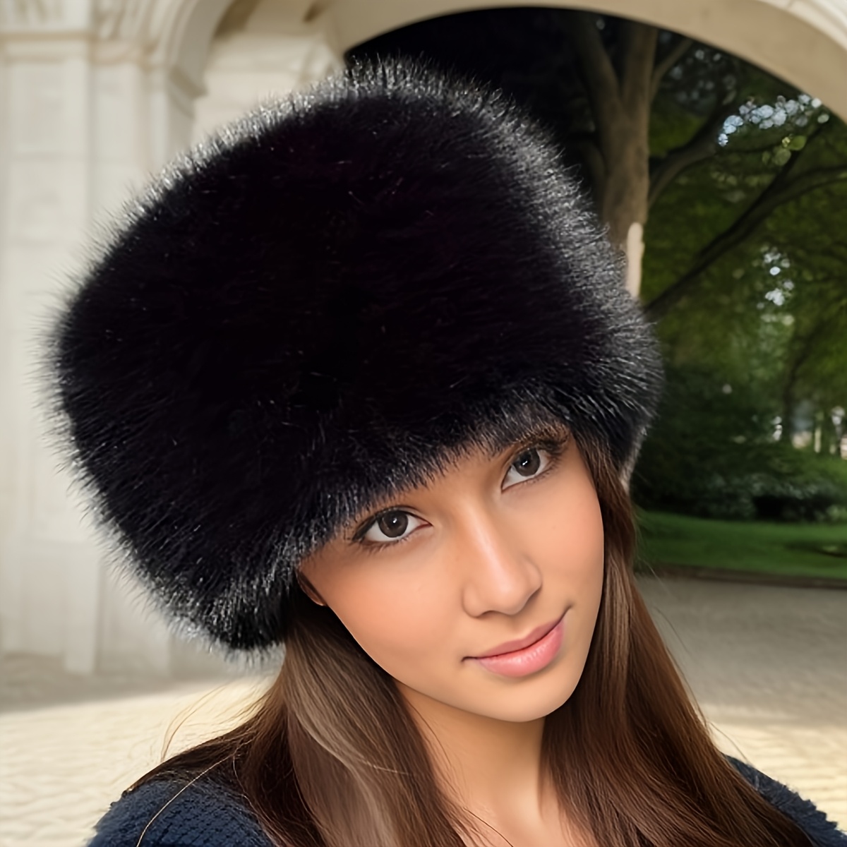 TEMU Cappello da donna in peluche con orecchie , cappello da ispessito e foderato in pile, cappello casual da viaggio per uscite
