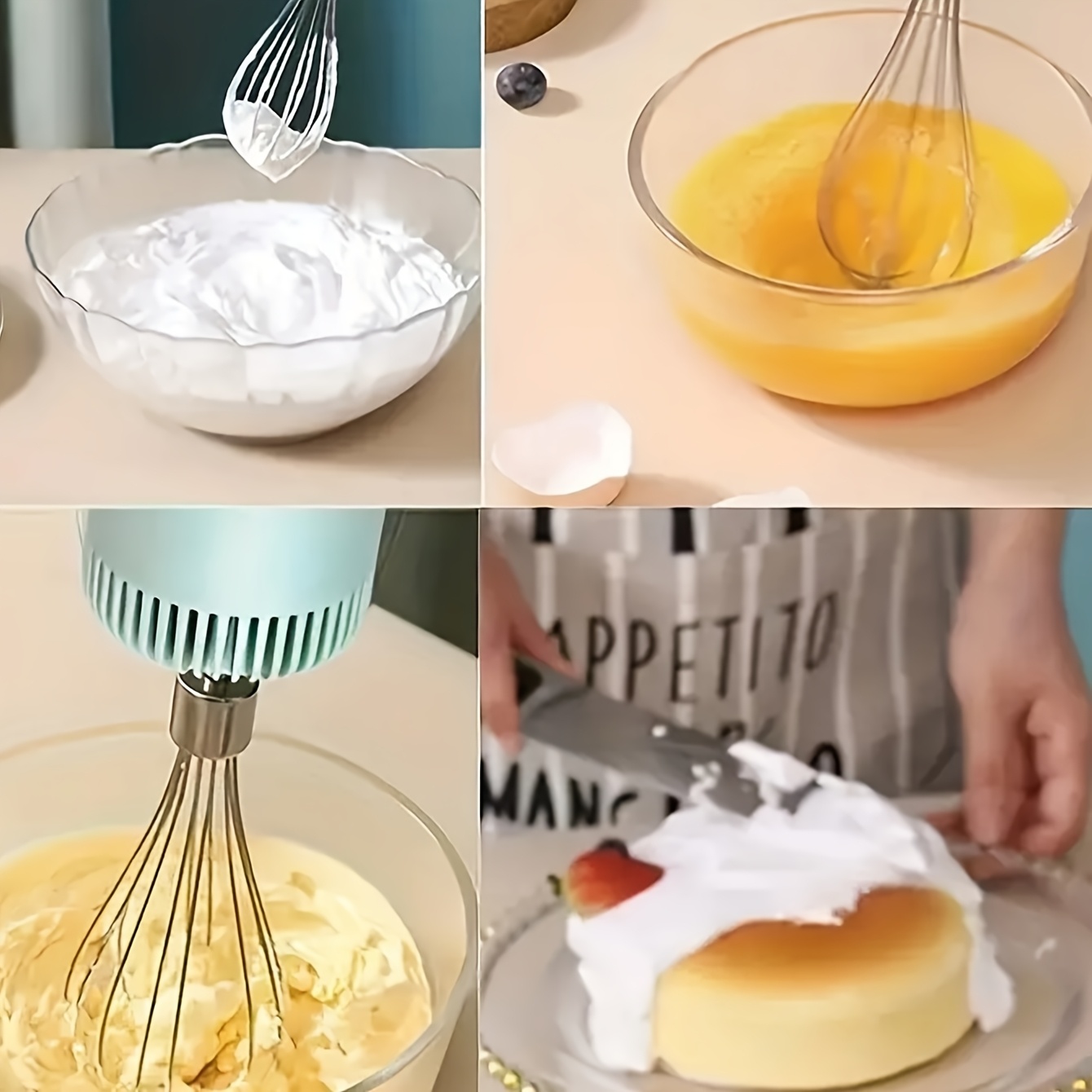 1 set multifunctional electric garlic press egg beater 2 in 1 kit 30w 1200mah large capacity portable hand mixer mini meat grinder with multiple attachments for cake cream baking usb charging kitchen tool Product details 2