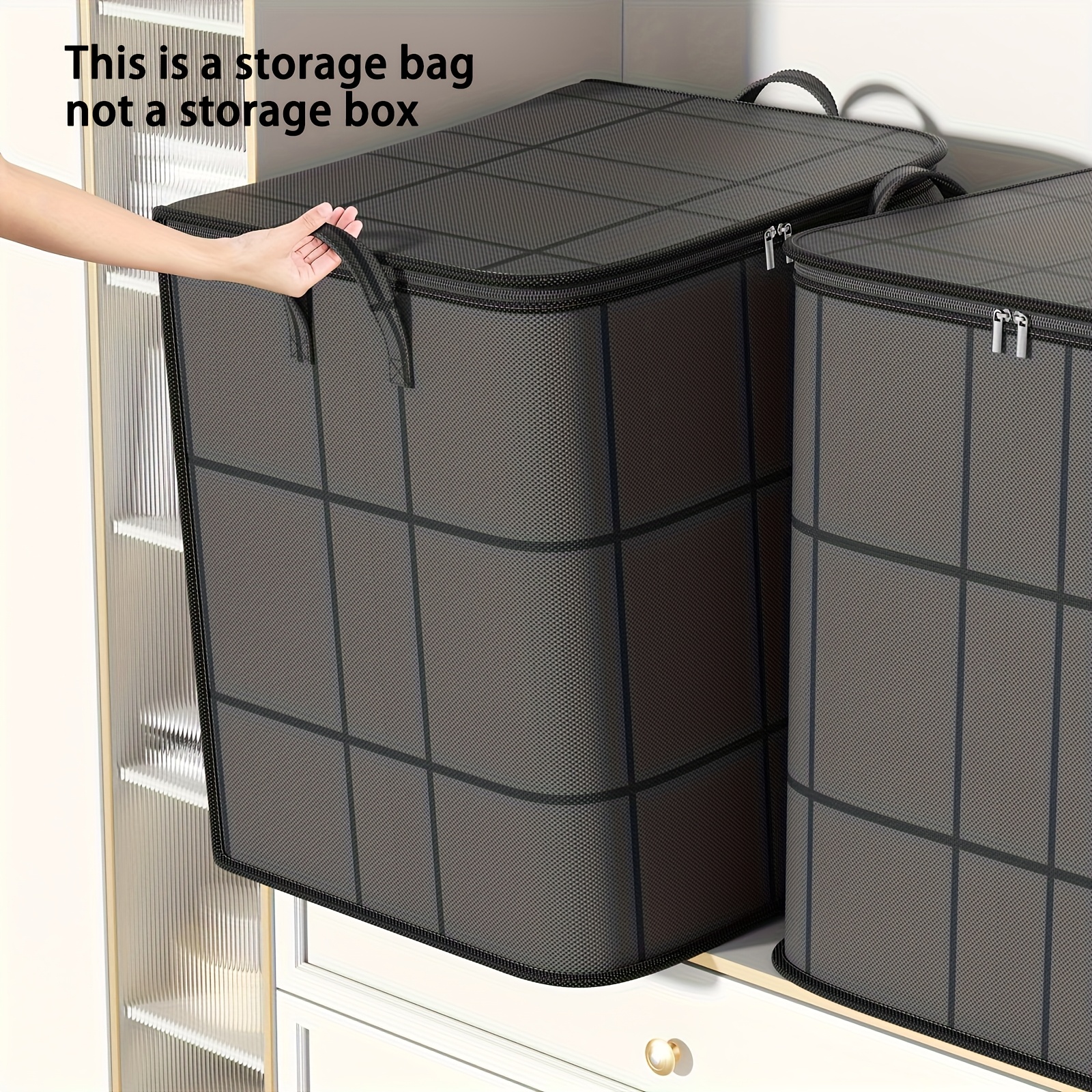 

1pc Large Storage Bag, Travel Bag, Non-woven Material, Large Capacity, With Handle, Folding, Quilt, Storage Clothes, Clothes, Blankets, Toys, Etc