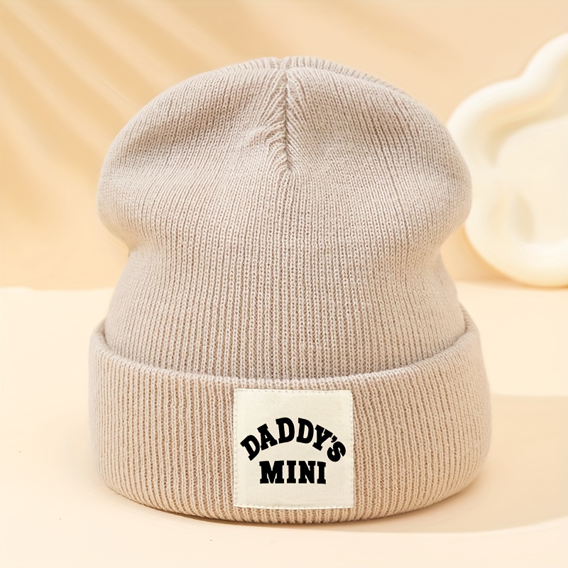 TEMU A Daddy's Mini Knit Hat, A Unisex Cold-weather Beanie For Autumn And Winter, A Hip-hop Brimless Cap For Holiday Parties, An Outdoor Casual