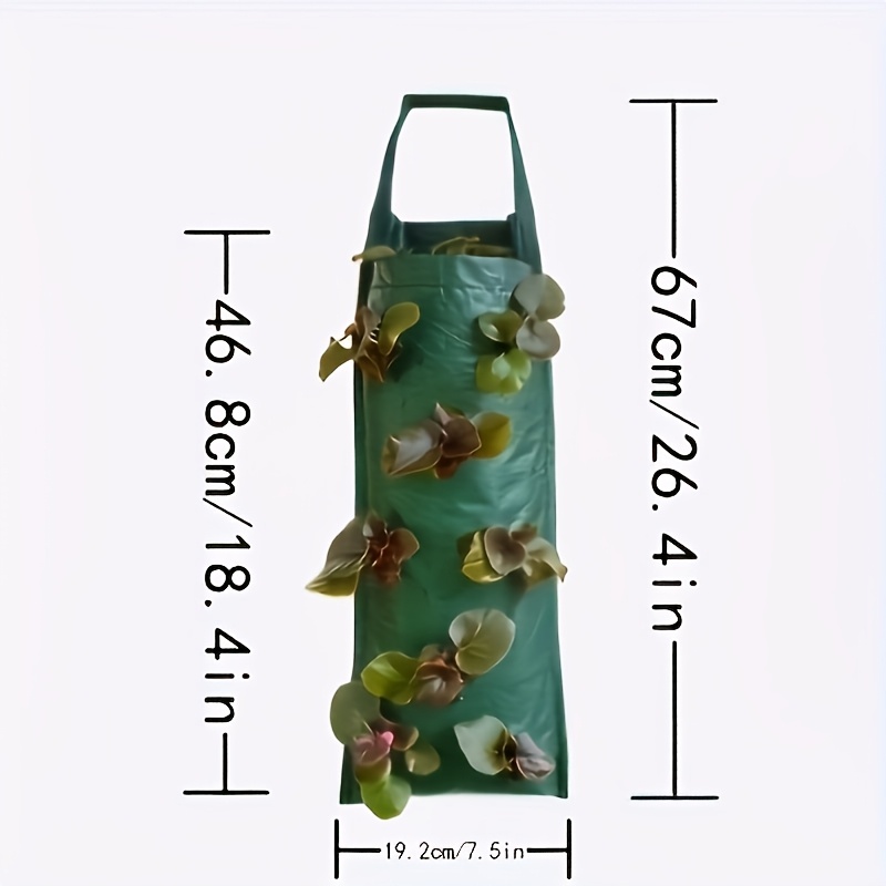 TEMU 1pc Hanging Lower Bag, Hanging Planting Bag, 8 Holes, Hanging Planting Bag Flower Planting Bag Handle Planting Bag Planter Is Suitable For