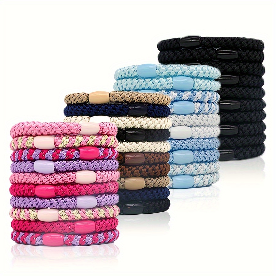 

10pcs Women's Fashion Simple Braided Hair Bands, Soft Elastic No-damage Ponytail Holders, Assorted Colors And Styles