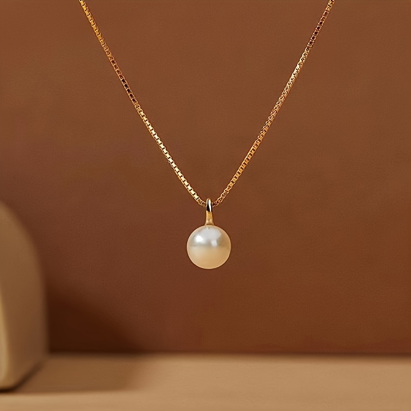 

Lustrous Freshwater Pearl Pendant Necklace - Durable Plated Chain For Daily Glamour & Special Occasions - Chic, Sexy Style Jewelry, Perfect Holiday Gift For Her, Presented In A Luxury Gift Box