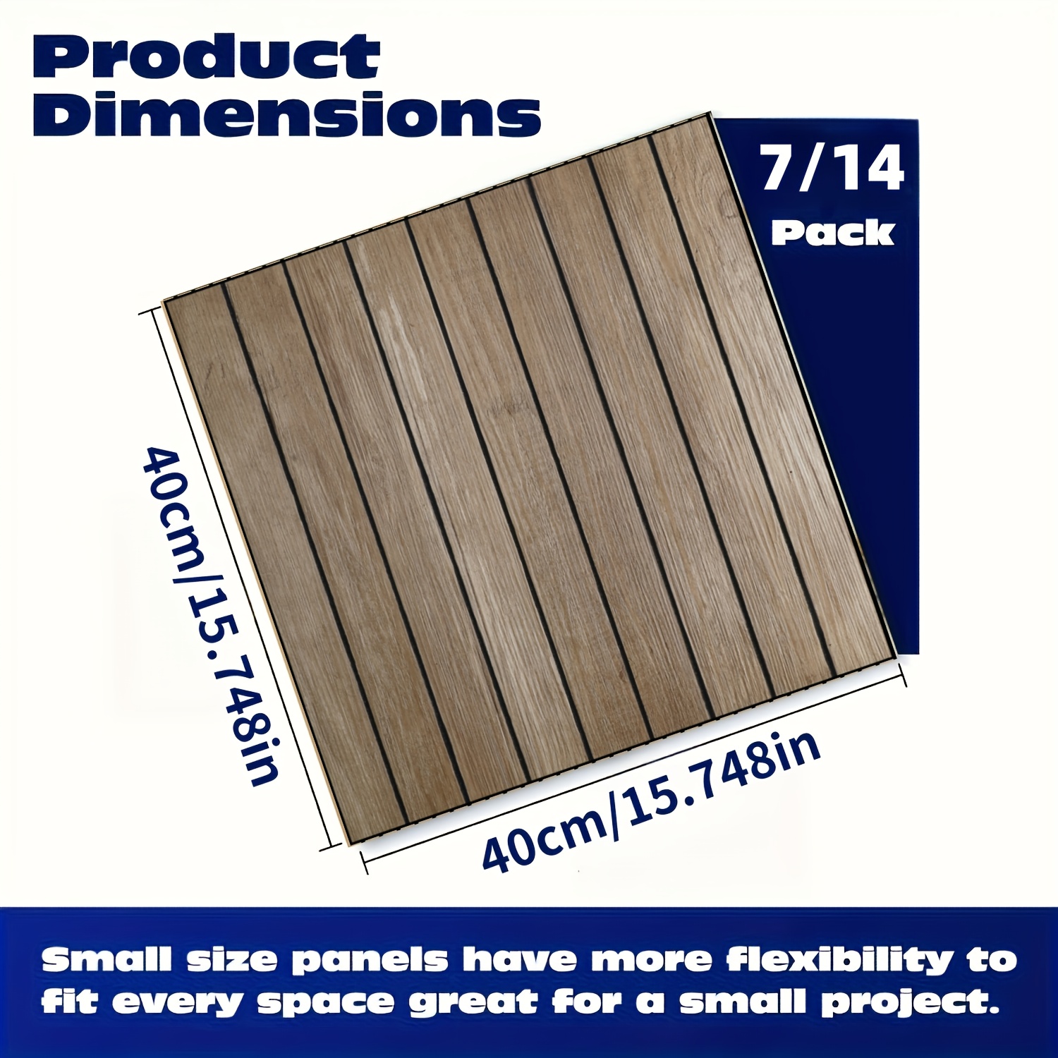 7pcs/14pcs Cycleader 3D Retro Wood Grain Grille Style Self-Adhesive Wall Stickers, Three-Dimensional Grooved Design Realistic Wood Grain Texture, Peel And Stick PVC No Trace Self-Adhesive Wallpaper, Kitchen Waterproof And Anti-Fouling Baffle