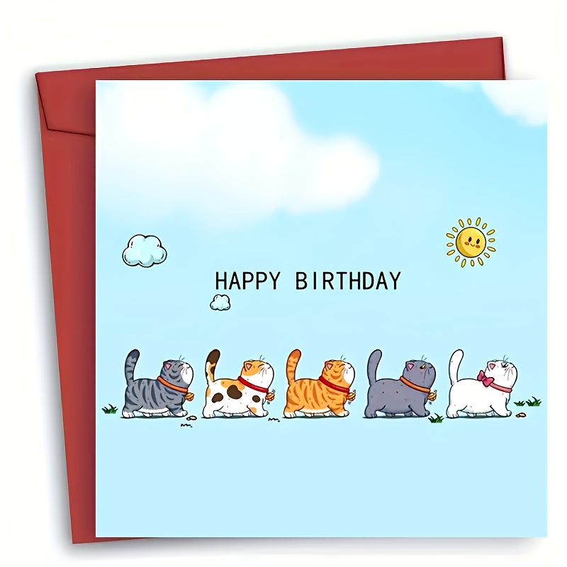 An Interesting Kitten, Animal-themed Birthday Card, Suitable For , Unisex, Perfect Birthday Gift, (envelope And Greeting Card)