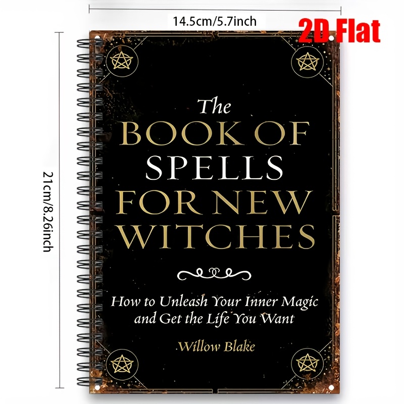 TEMU 1pc Personal Organizers [2d]flat Vintage Themed Notebook Journal With Lined Pages, 100 Pages Grimoire For New , Perfect For Daily Recording,