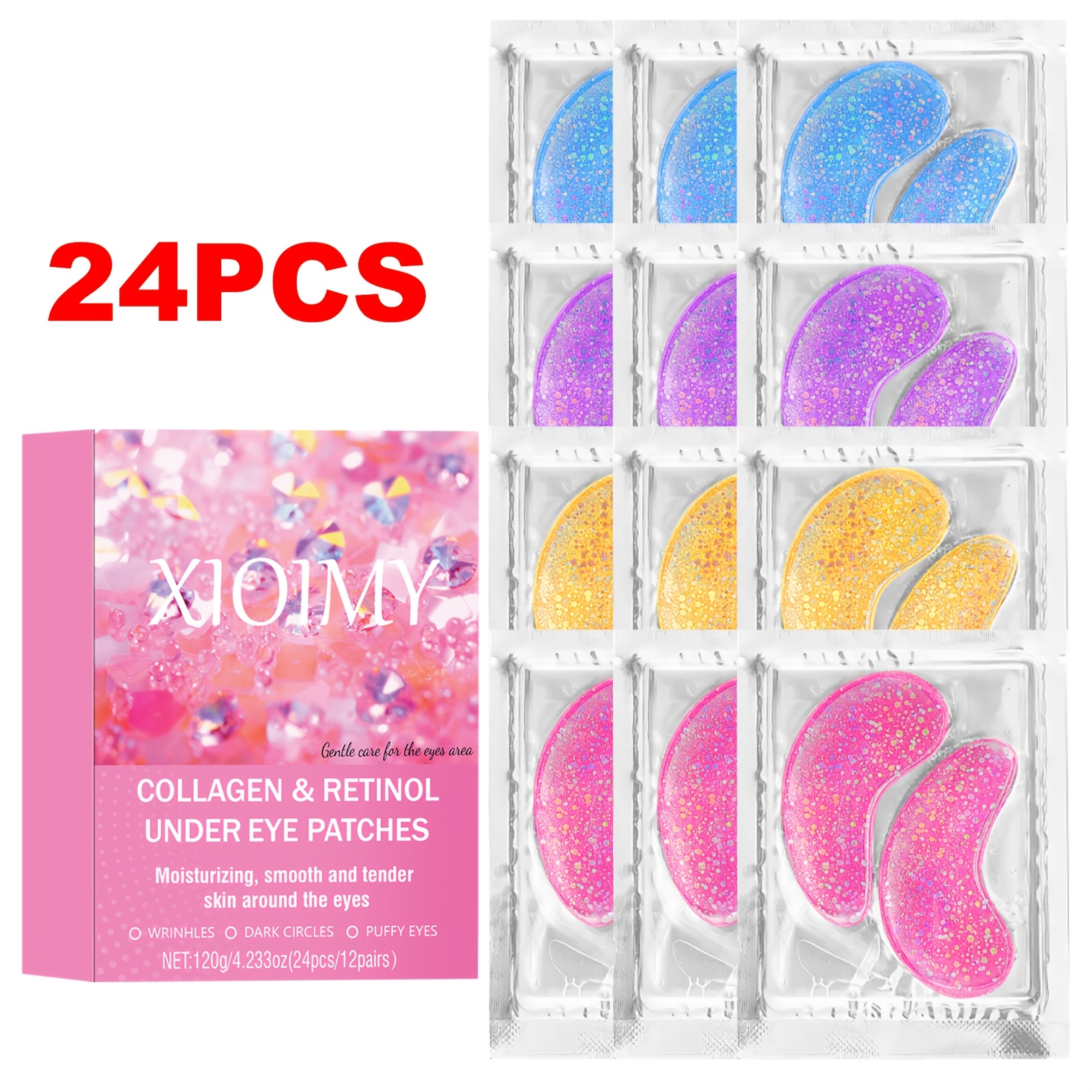 Image of 24pcs Retinol And Collagen Multifunctional Eye Mask, With Multiple Effects To Care Skin, Synergistically Making Skin Smoother And More Delicate. Eye Care, Multifunctional Eye Mask