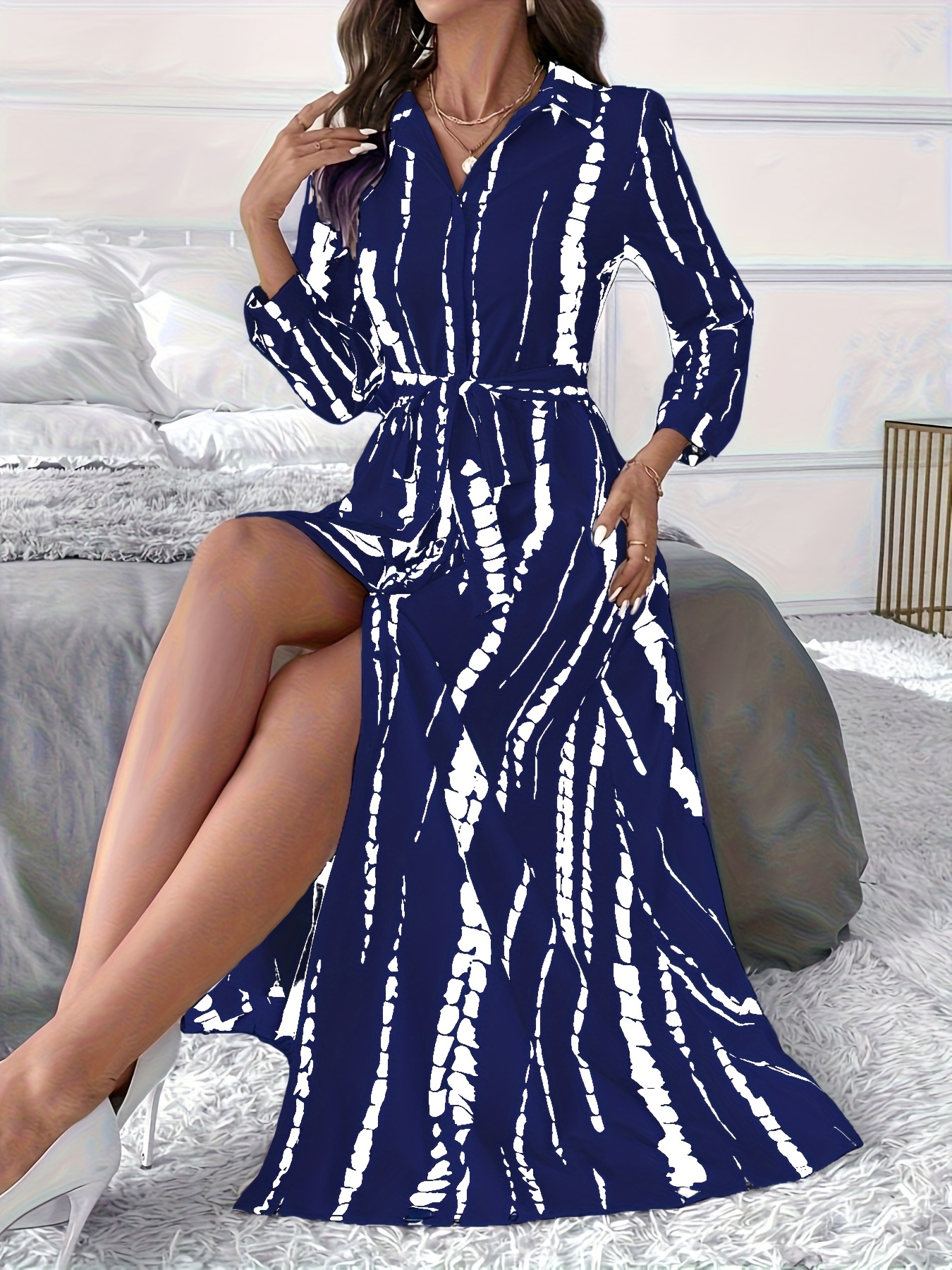 blue tie dye shirt dress Teacher Blues Tie Dye Wrap Dress – ShopBadApples LLC