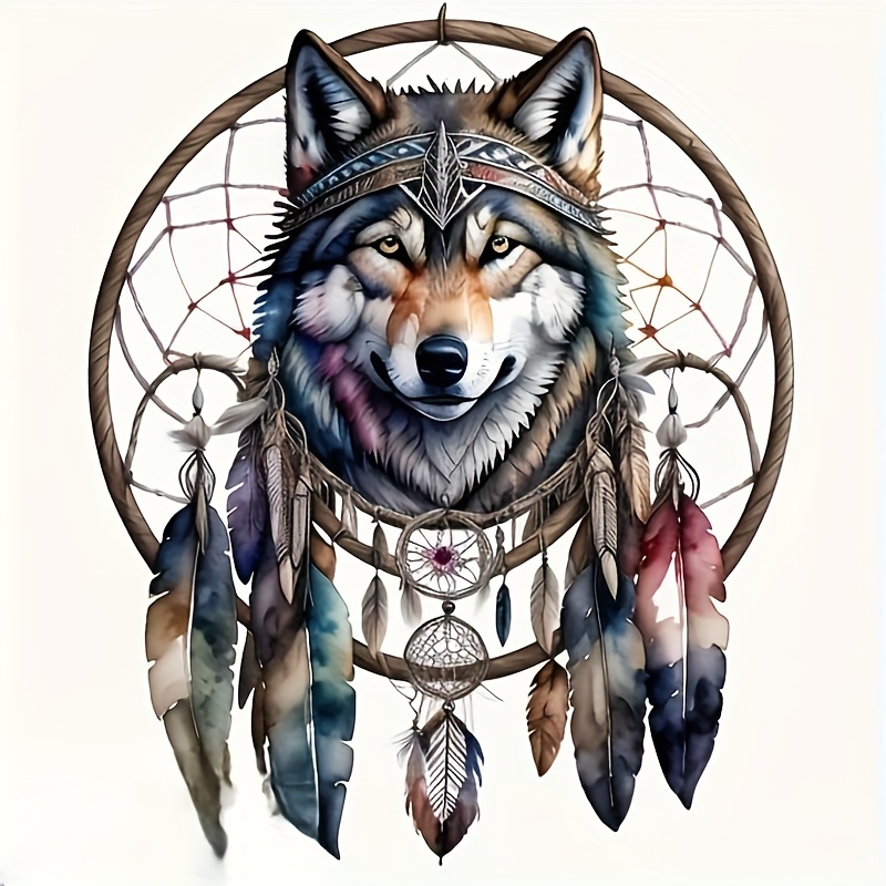 

1pc Wolf Round Diamond Art Painting Kits 5d Art Embroidery Stitch Painting Artificial Diamond Art Painting Art 20*20cm/7.87inx7.87in Diy Handmade Crafts Wall Decor Home Decor Ornaments No Frame