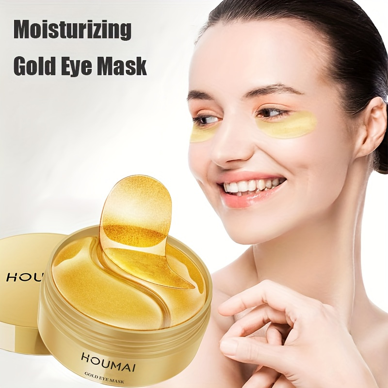 

60pcs Golden Collagen Eye Mask, Elastic Skincare Patches For Moisturizing & Skin Tightening, Fit Contour Design For Smooth Application
