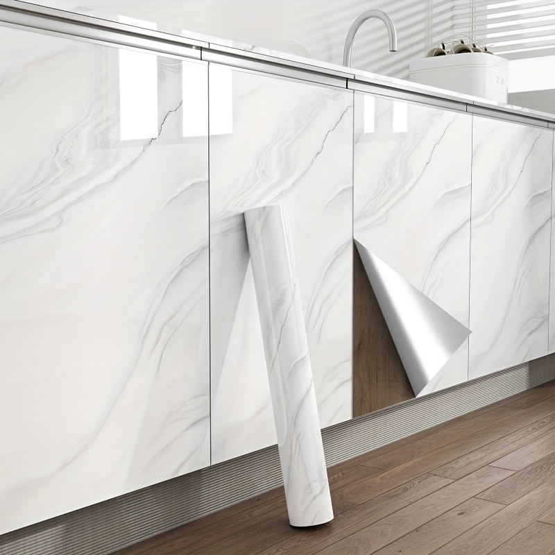 1 roll self   kitchen countertop protector film heavy duty pvc heat resistant marble   for cabinet refacing surface protection 0