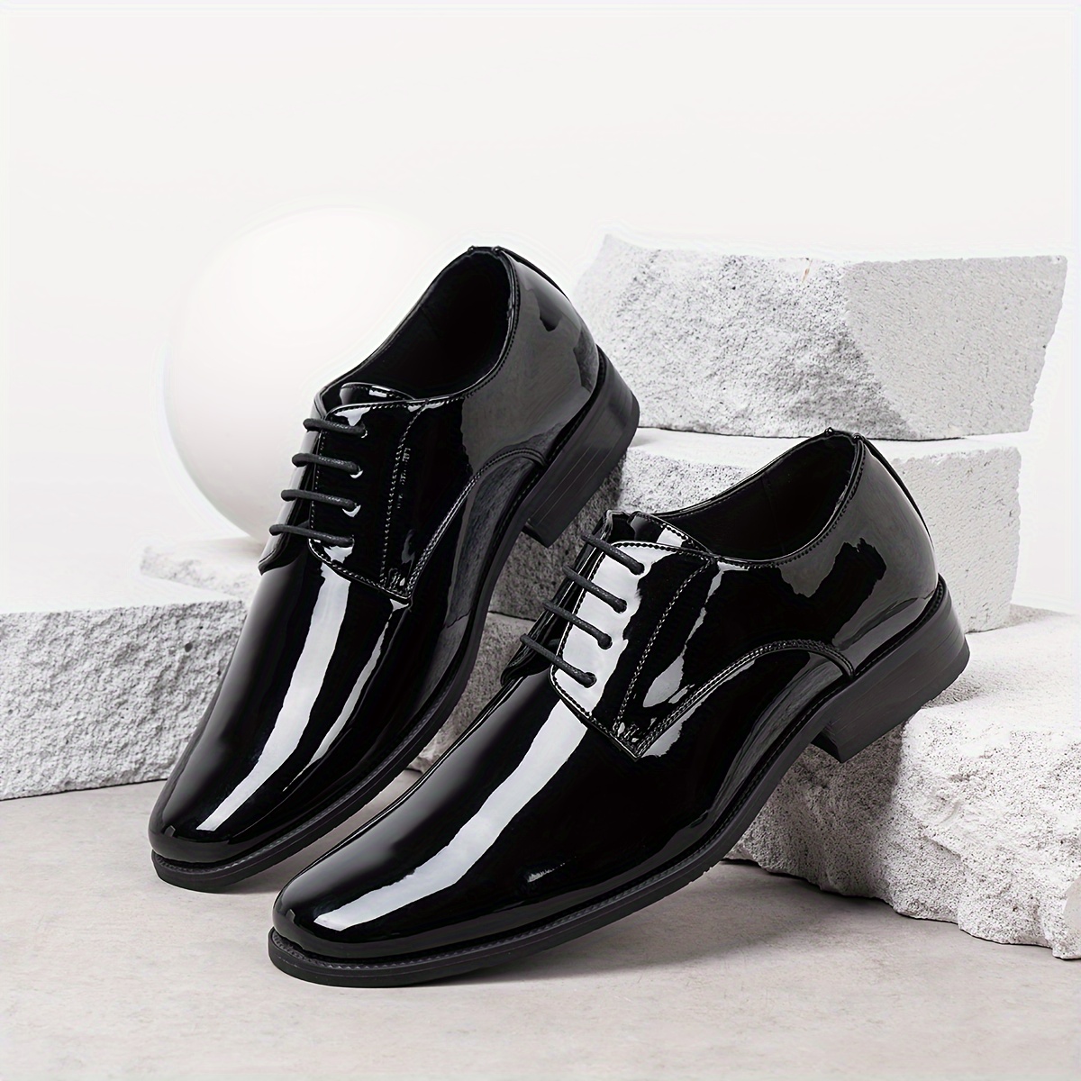 *'s Patent Dress Shoes Formal Business Oxford Style with Polished  Comfortable Rubber Sole, and Breathable Latex Insole for W