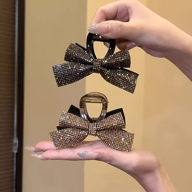 TEMU 1pc-2pcs Full Hair Clip Elegant High-end Light Luxury Shark Clip Hair Accessory For Women