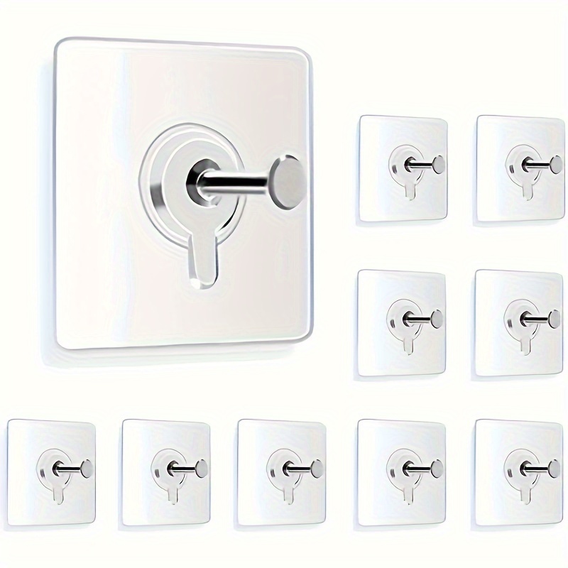 

10pcs No-drill Adhesive Screw Stickers - Invisible, Traceless Wall Hooks For Pictures & Storage