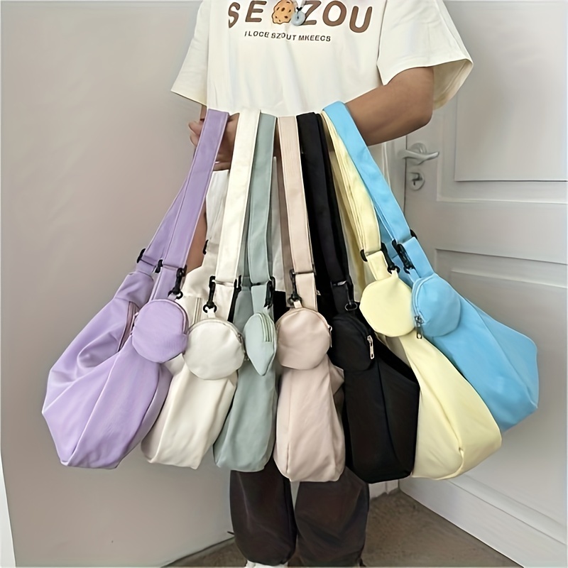 

1pc Canvas Vintage Personality Bag | Fashionable Simple Shoulder Casual Ladies Underarm Bag With Adjustable Strap