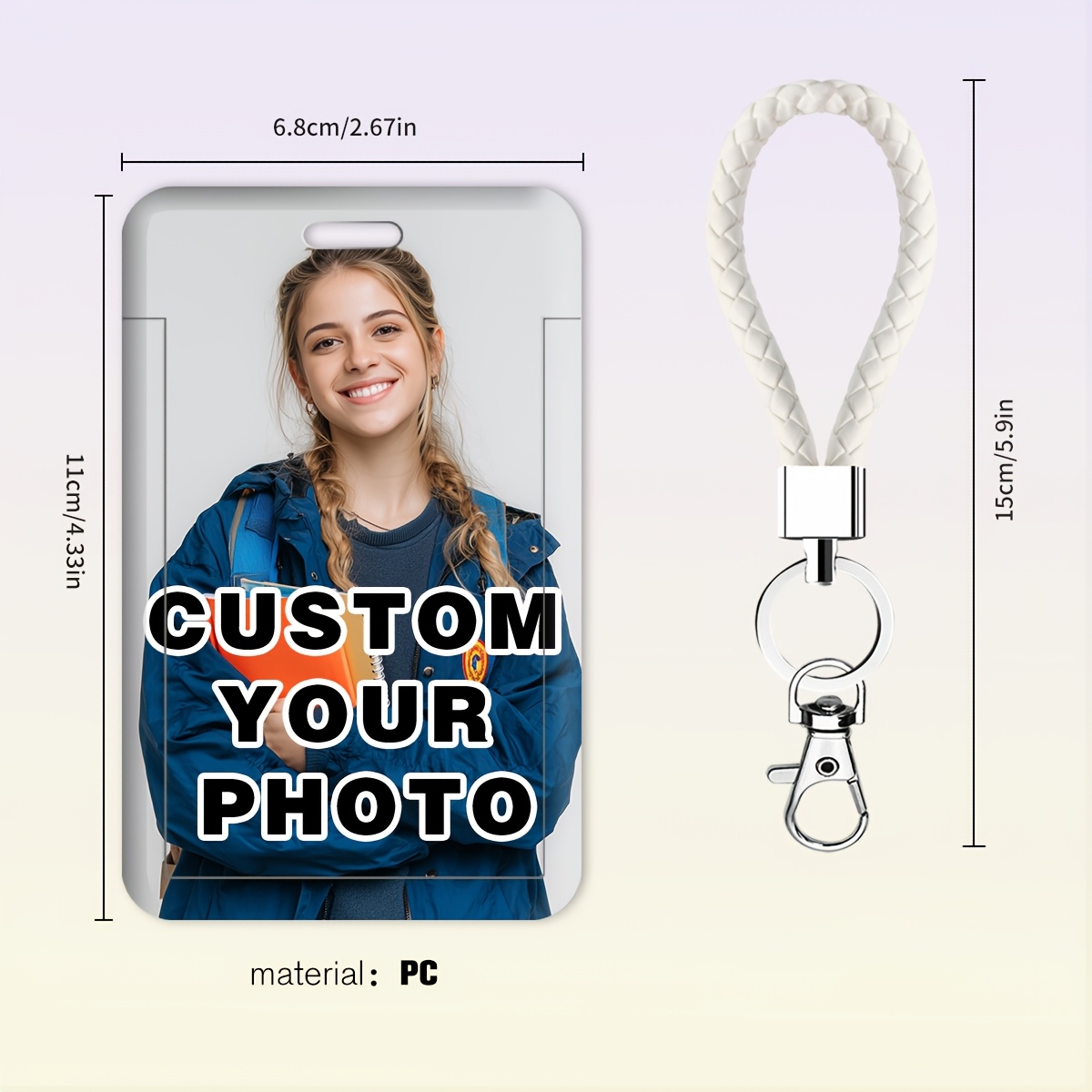 TEMU 2d 1pc Custom Student Id Card Holder, Doctor Nurse Card Case, Bus Card Holder, Id Holder With Lanyard, Custom