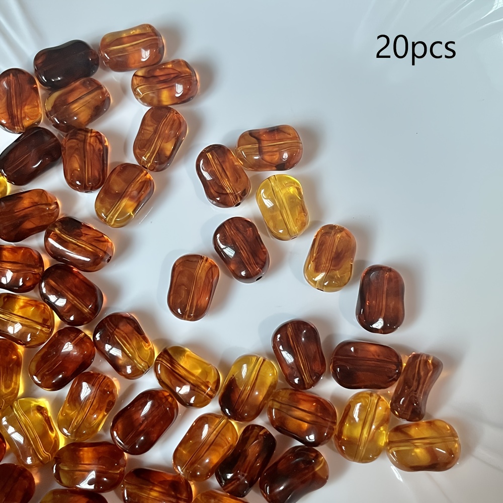 TEMU 20pcs -colored Acrylic Irregular Stone Beads Vintage Design Suitable For Jewelry Making, Hand Stringing, Necklace Components Fashion Jewelry