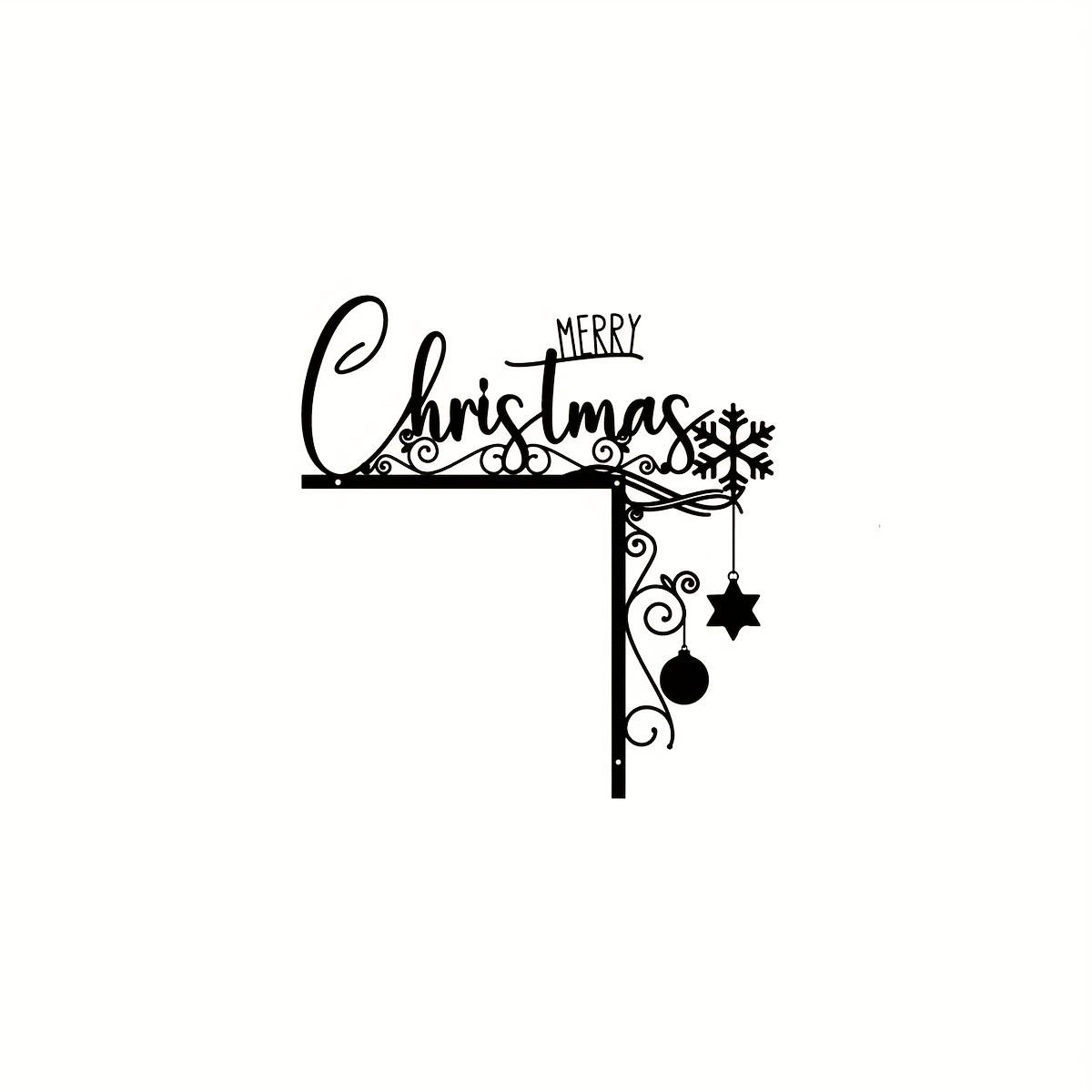Image of 1pc Christmas Door Corner Metal Sign, Snowflake Door Corner/merry Christmas Door Corner, Christmas Sign, Snowflake Home Decor, Window Corner Decoration, Holiday Decoration