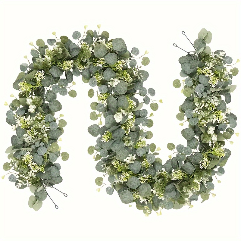 

1pc, Eucalyptus Garland - Lifelike Faux Greenery - Versatile Decor For Holidays, Weddings & Home - 5.9 Ft