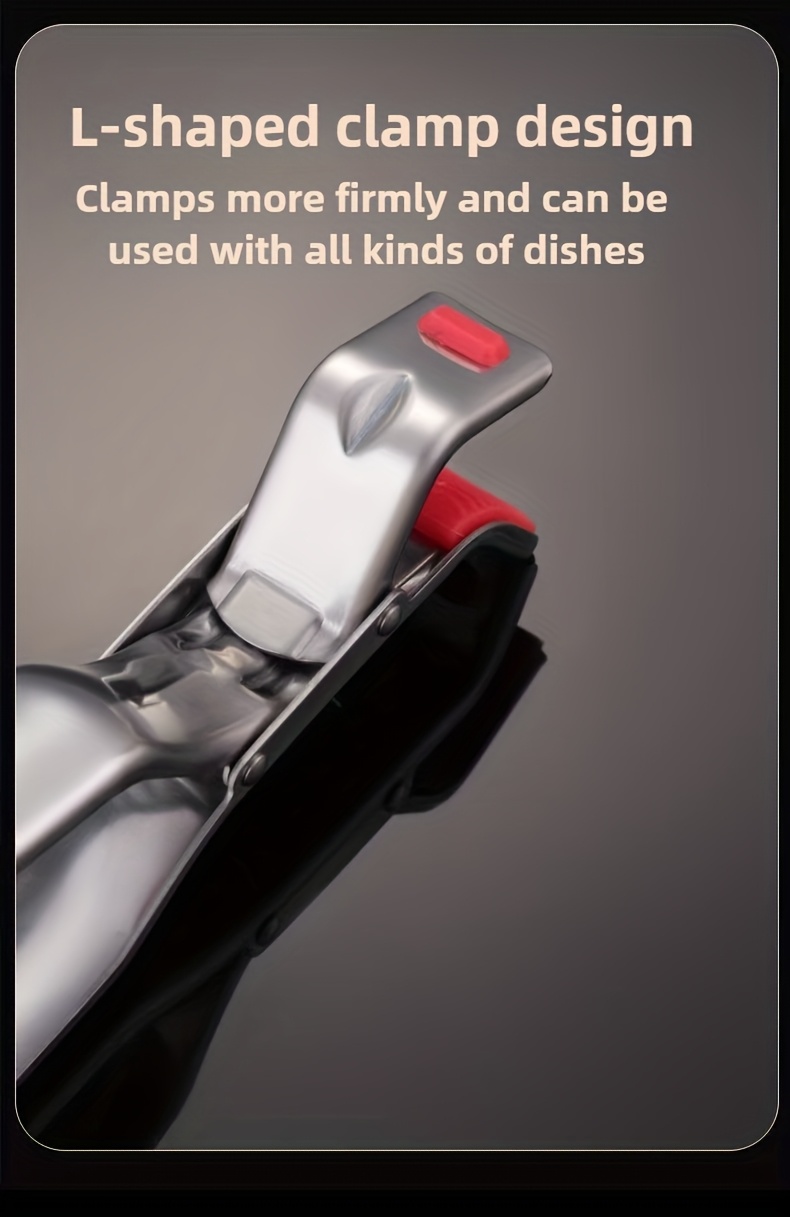 [Anti-Scald Clip] Heavy-Duty Stainless Steel Anti-Scald Clip Compatible for Air Fryer, & Steamer - Heat-Resistant Kitchen Tool with Non-Slip Bowl/Plate Grabber, Steaming Clip - for Hot Pots/Pans, - Utensil (410 Stainless Steel)