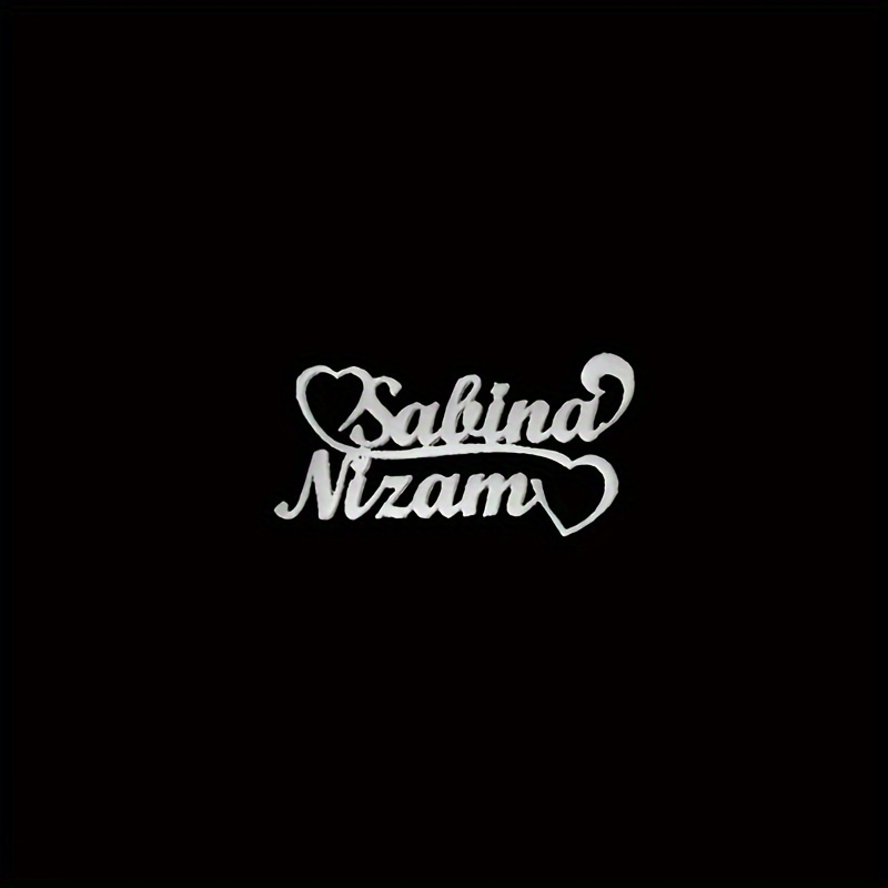 Customize a Personalized Stainless Steel Name Heart Brooch, Available in 1 to 2 Layers - Perfect for Birthdays, Weddings, Graduations, And Special Occasions with Custom Letter Pins - Featuring an Elegant And Minimalist Design.