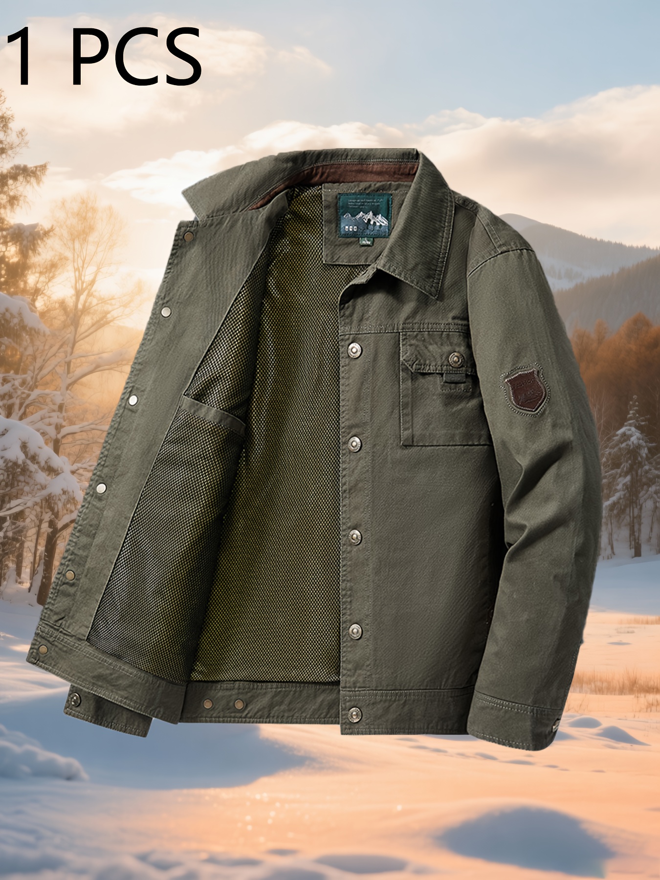 Men's Casual Jacket - 100% Polyester, High-Quality Recommended Jacket, New Spring/Autumn Style Versatile Casual Outerwear for Middle-Aged Men, Lapel Dad Jacket, Suitable for Daily Commute, Outdoor Activities, Fishing, Three Colors Available