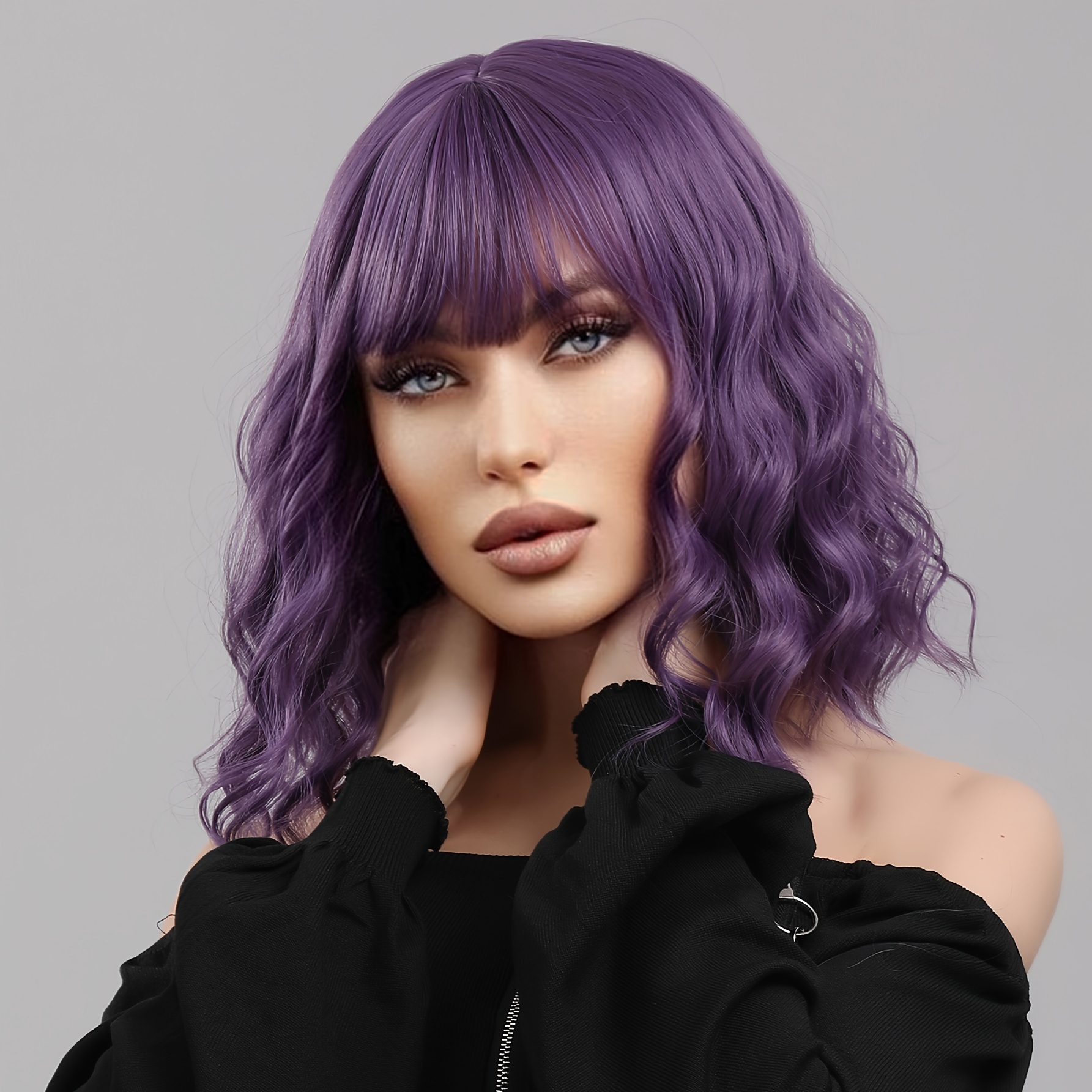 

Woven Wigs Unisex-adult Basics Bob Style Water Wave Wig, Tang Long Resistant Synthetic Hair With Rose Net Cap, Natural Looking For Daily Use