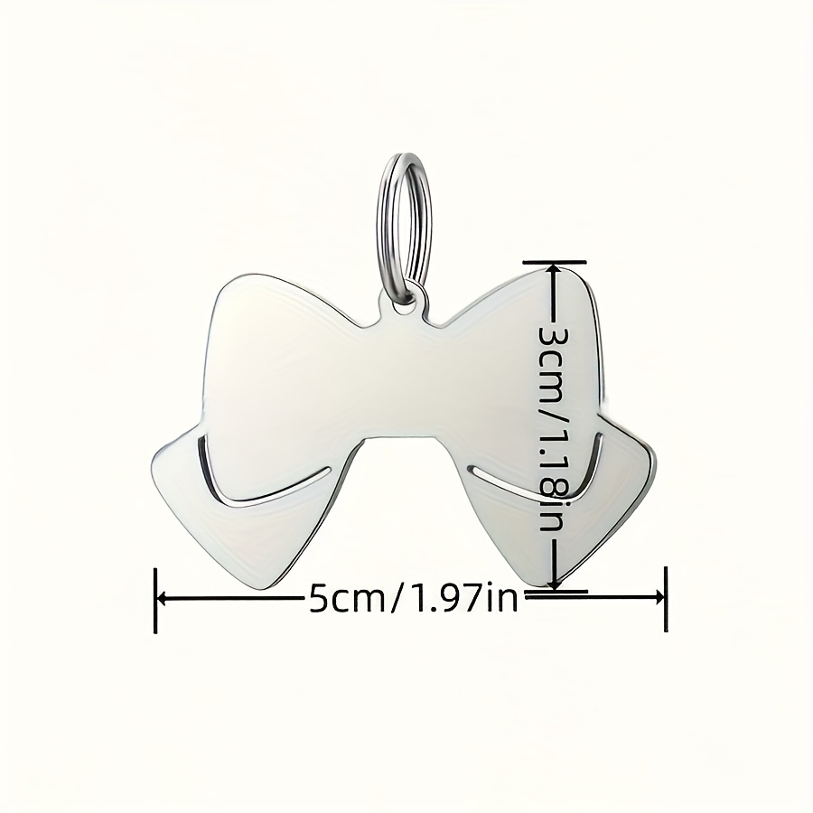 custom engraved stainless steel double collar bow dog tag personalized pet id tag with name and phone number durable anti lost collar accessory   gift Product details 3