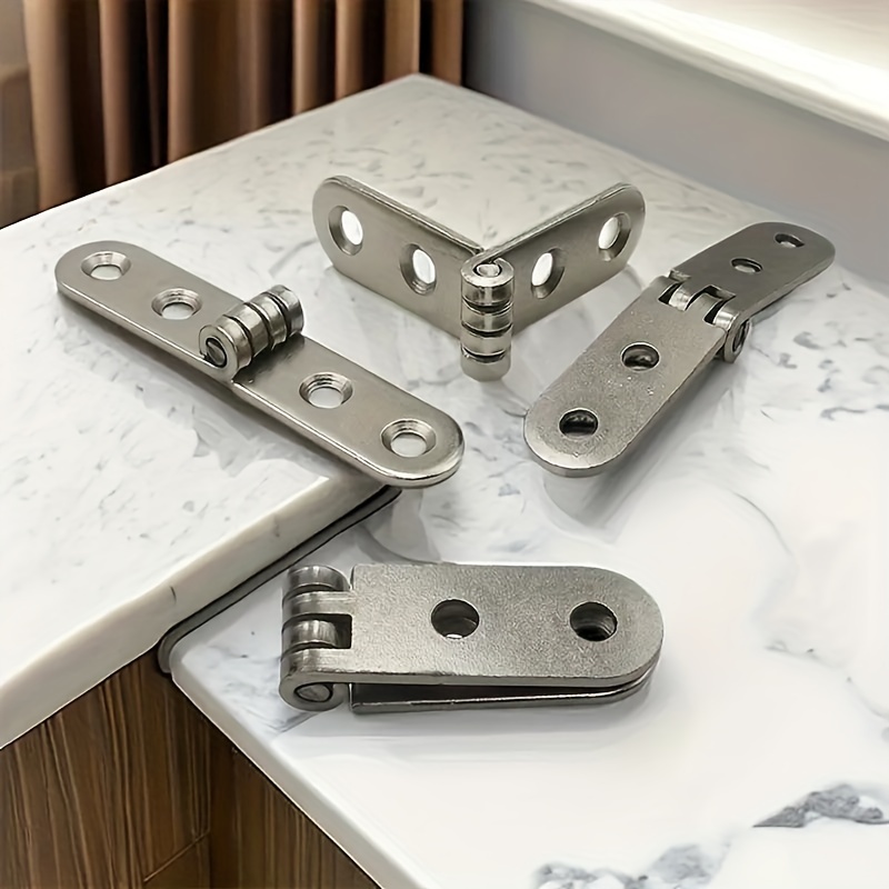 

4pcs Heavy-duty Iron Hinges - Contemporary Style, Folding, Polished , For Tables & Cabinets, Includes Mounting Screws, Ideal For Commercial Door Products, Material