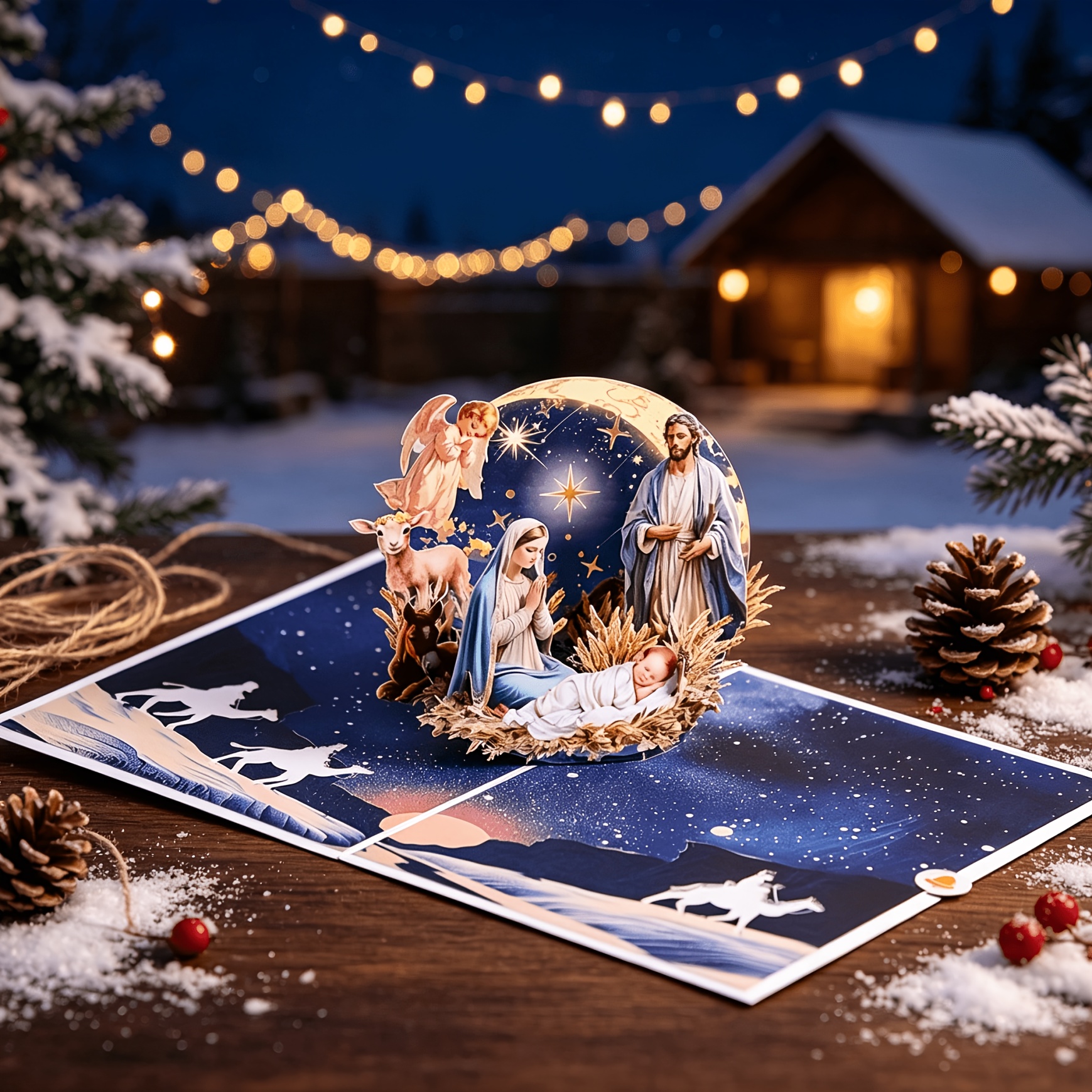 TEMU Tarjeta 3D de para Navidad - Tarjeta de felicitación del de Jesús con , y Jesús, tarjeta religiosa cristiana de papel para boletines de ,