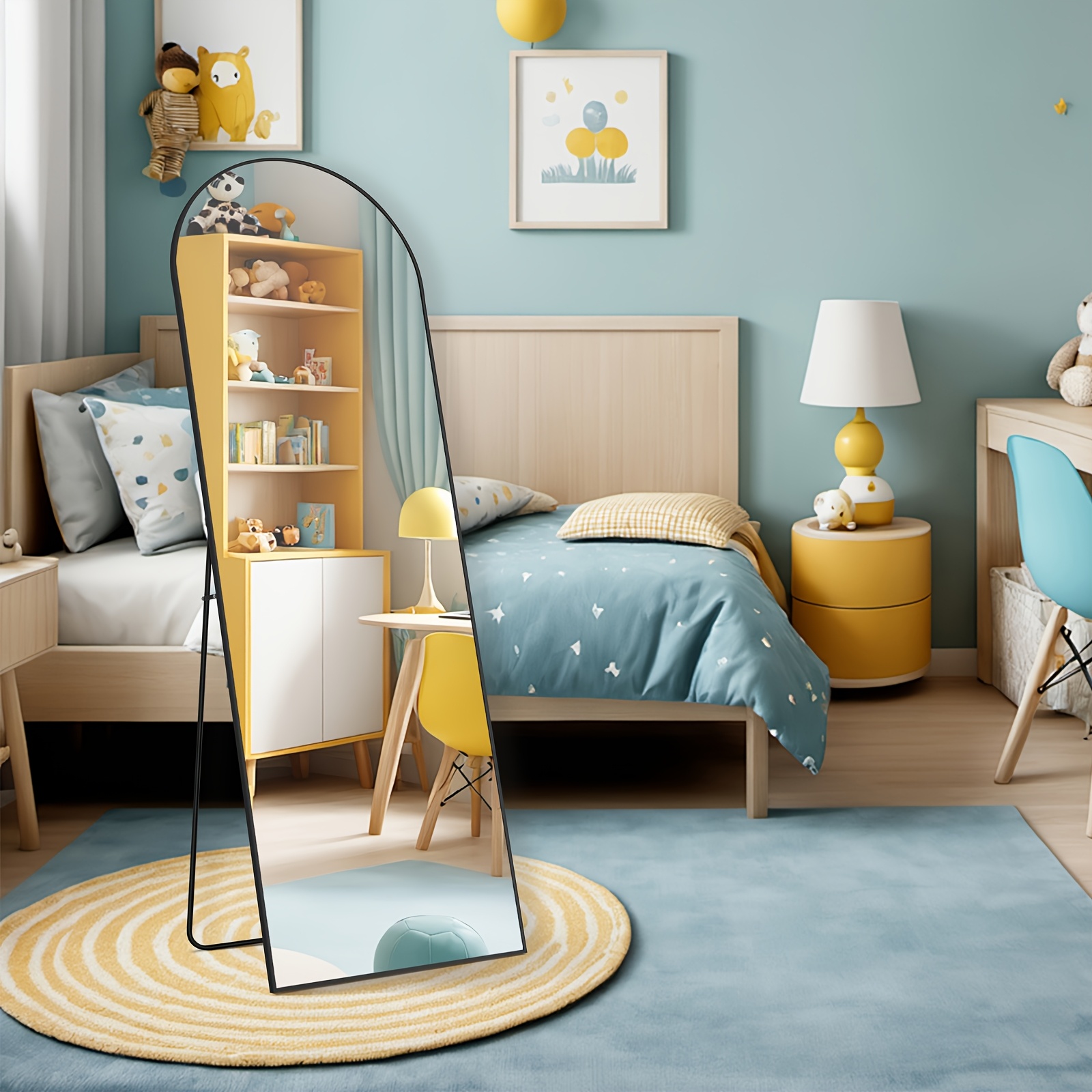   59x16 arched full length mirror vertical or tilted full length mirror aluminum alloy thin frame suitable for   room golden  