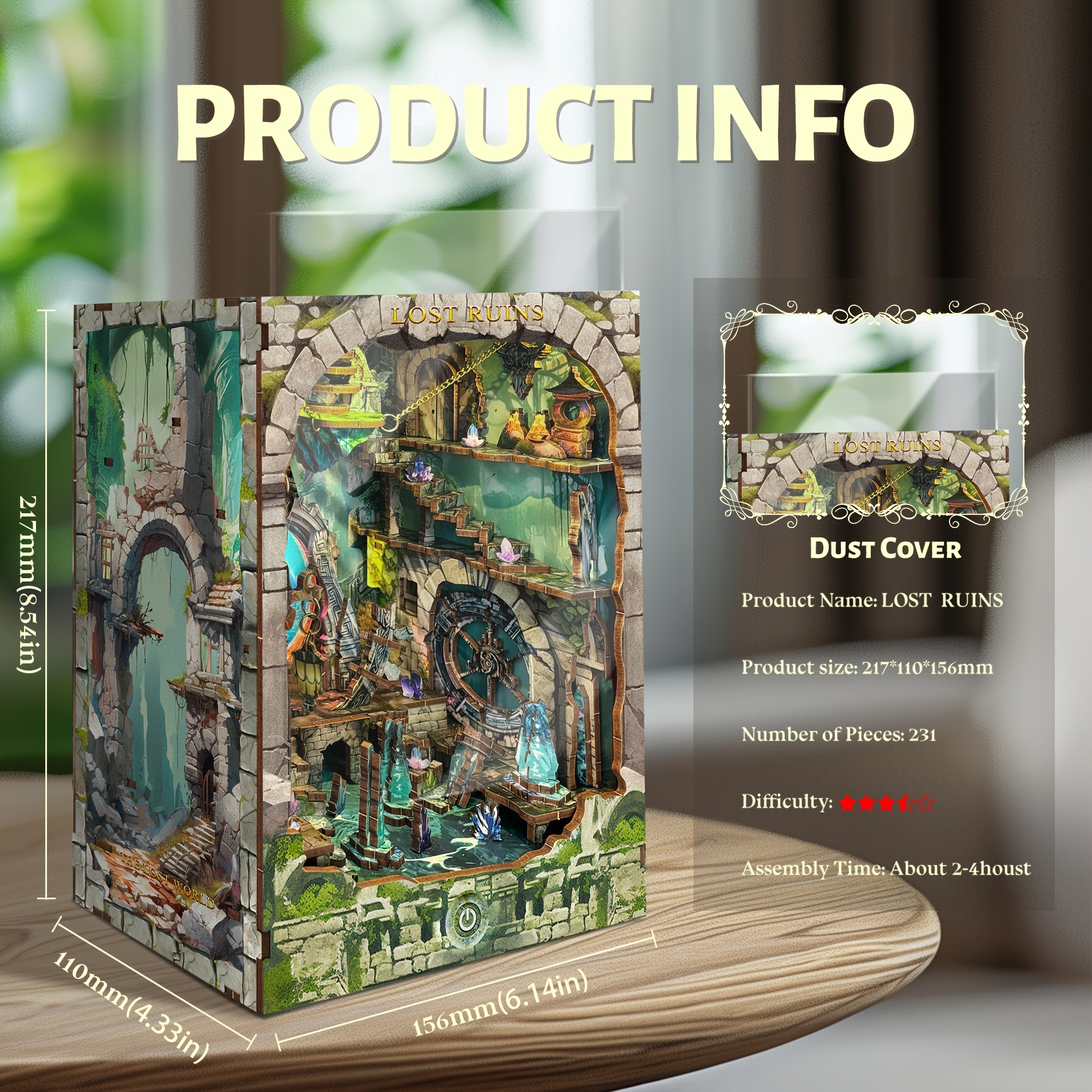 wooden book nook puzzle fantasy exploration - Temu