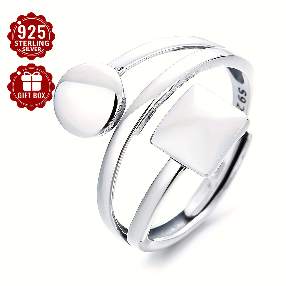 

1pc 925 Sterling Silver Hip Hop Style Jewelry Suitable For Men And Women Daily Outfits High Quality Adjustable Ring